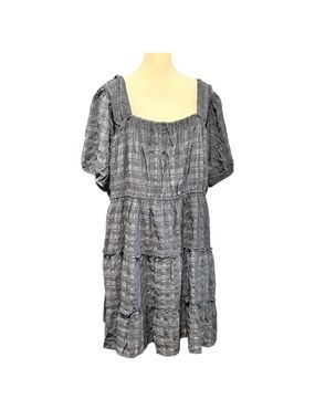 JODIFL LOS ANGELES Plus 3X Peasant Dress Smocked Tie Back Square Neck Tiered NWT
